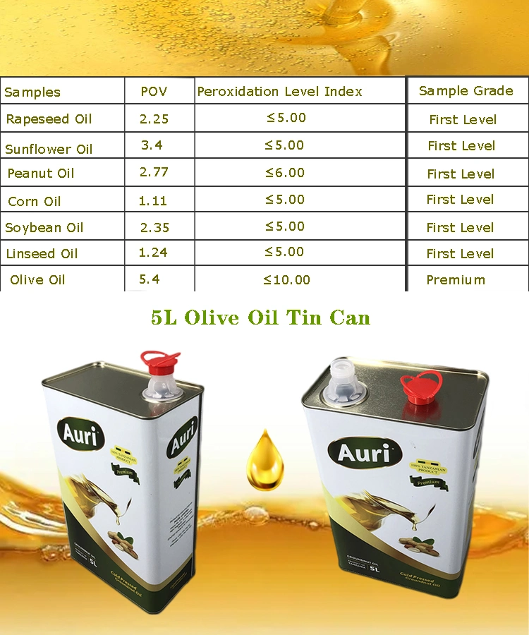 Factory Price 500 Ml F-Style 5L Square Olive Oil Cooking Oil Packaging Metal Tin Can Packaging Tin Tin for Manufacturer