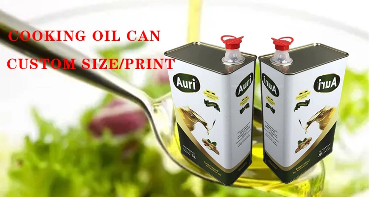 Factory Price 500 Ml F-Style 5L Square Olive Oil Cooking Oil Packaging Metal Tin Can Packaging Tin Tin for Manufacturer