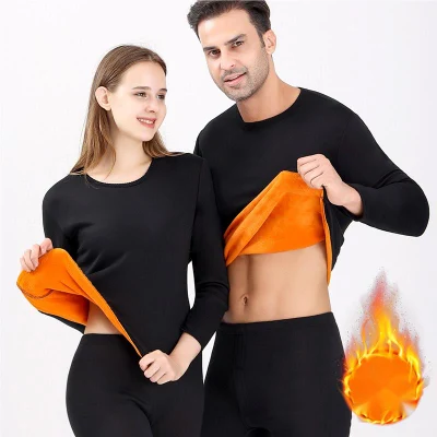 Conjunto de ropa interior térmica para hombres y mujeres, calzoncillos largos con forro polar suave, capa base cálida para invierno en la parte superior e inferior